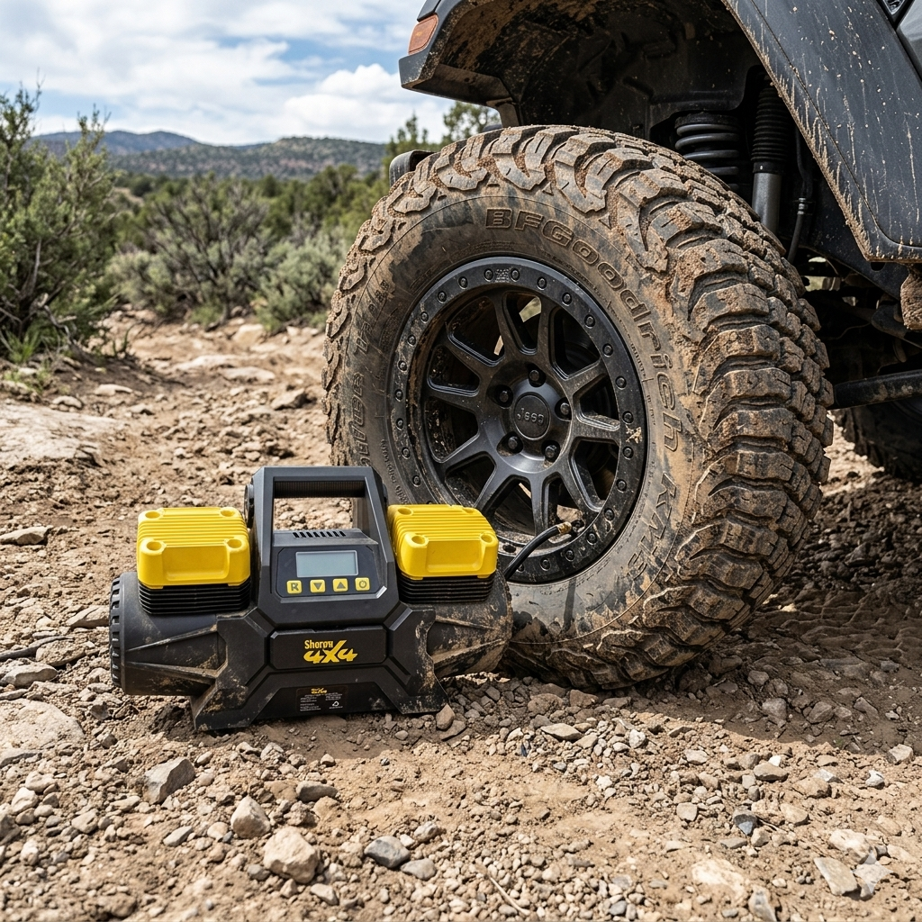 Sherpa 4x4 'BIG V4' Air Compressor (400 L/min) with Pre-set Pressure Control System