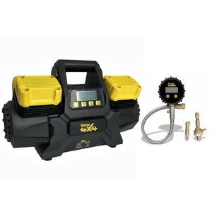 Sherpa 4x4 'BIG V4' Air Compressor (400 L/min) & Digital Tyre Deflator Bundle