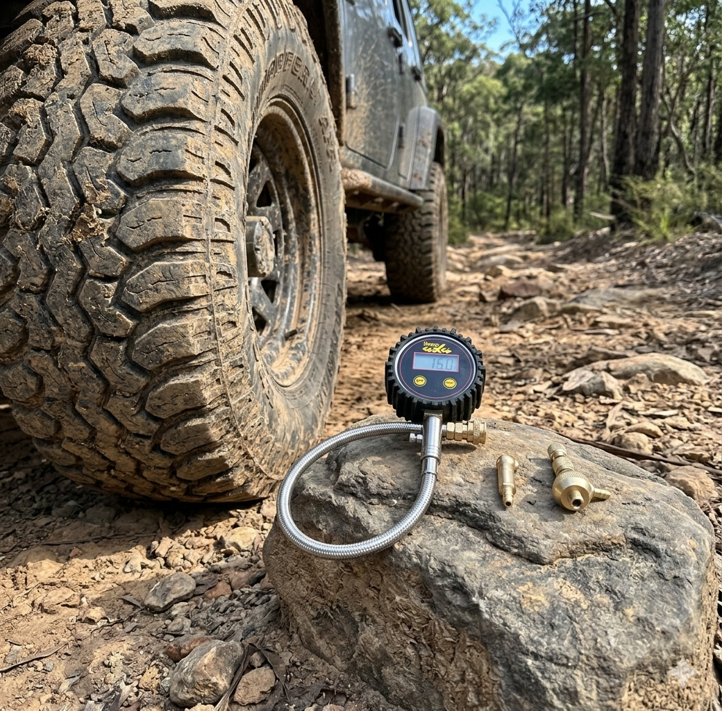 Sherpa 4x4 Digital Tyre Deflator & Gauge with Quick Connect Fittings